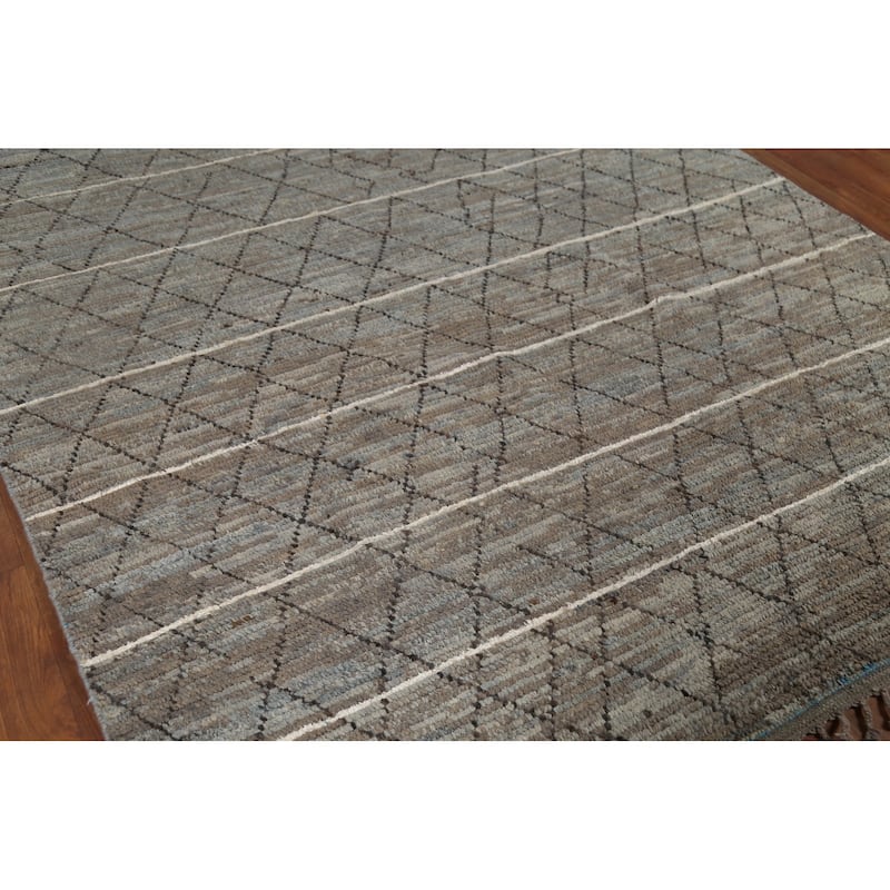 Trellis Moroccan Area Rug Handmade Wool Carpet - 6'6"x 10'0"