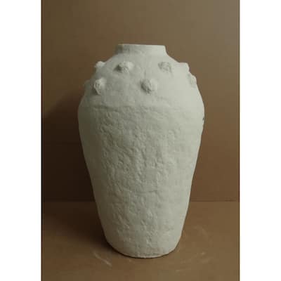 Paper Mache Tabletop Vase - 22" - Off-White