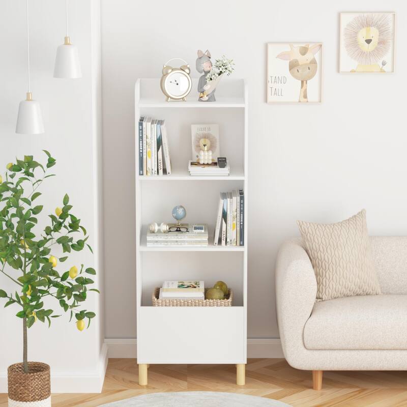 Kids 4-Tier Bookcase - White