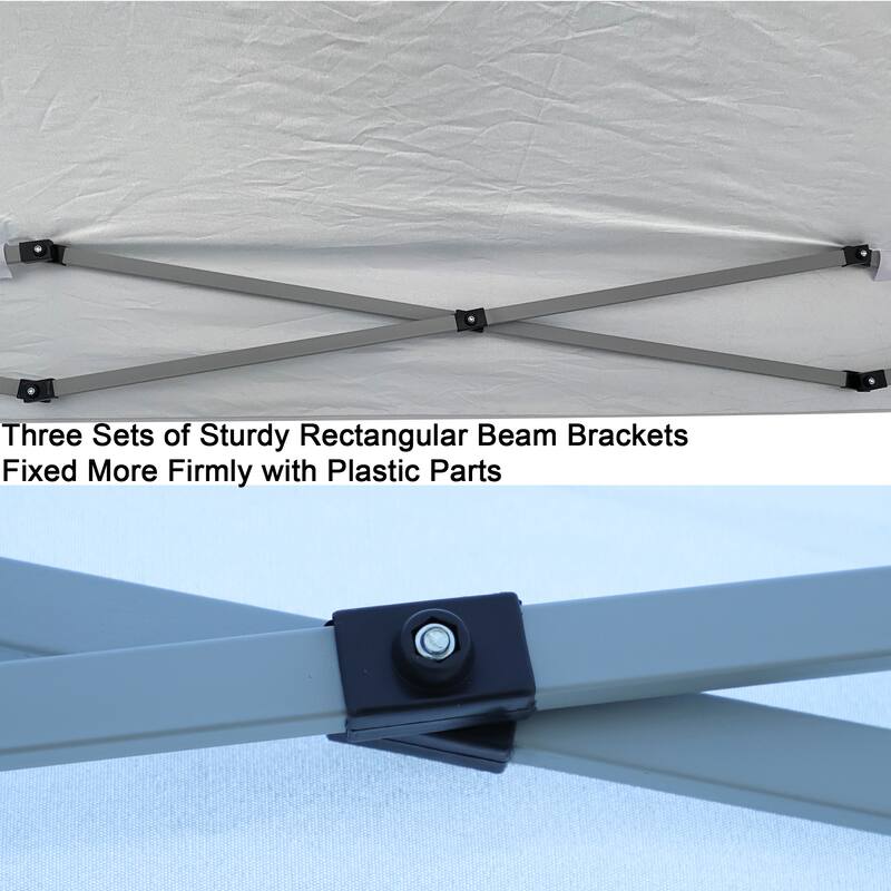 Outdoor 10x 10Ft Pop Up Gazebo Canopy Tent Removable Sidewall with Zipper, 2pcs Sidewall with Windows,with 4pcs Weight sand bag