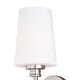preview thumbnail 9 of 9, Clark 1 Light Satin Nickel Bathroom Wall Sconce White Glass - 5.25-in W x 19-in H x 7-in D