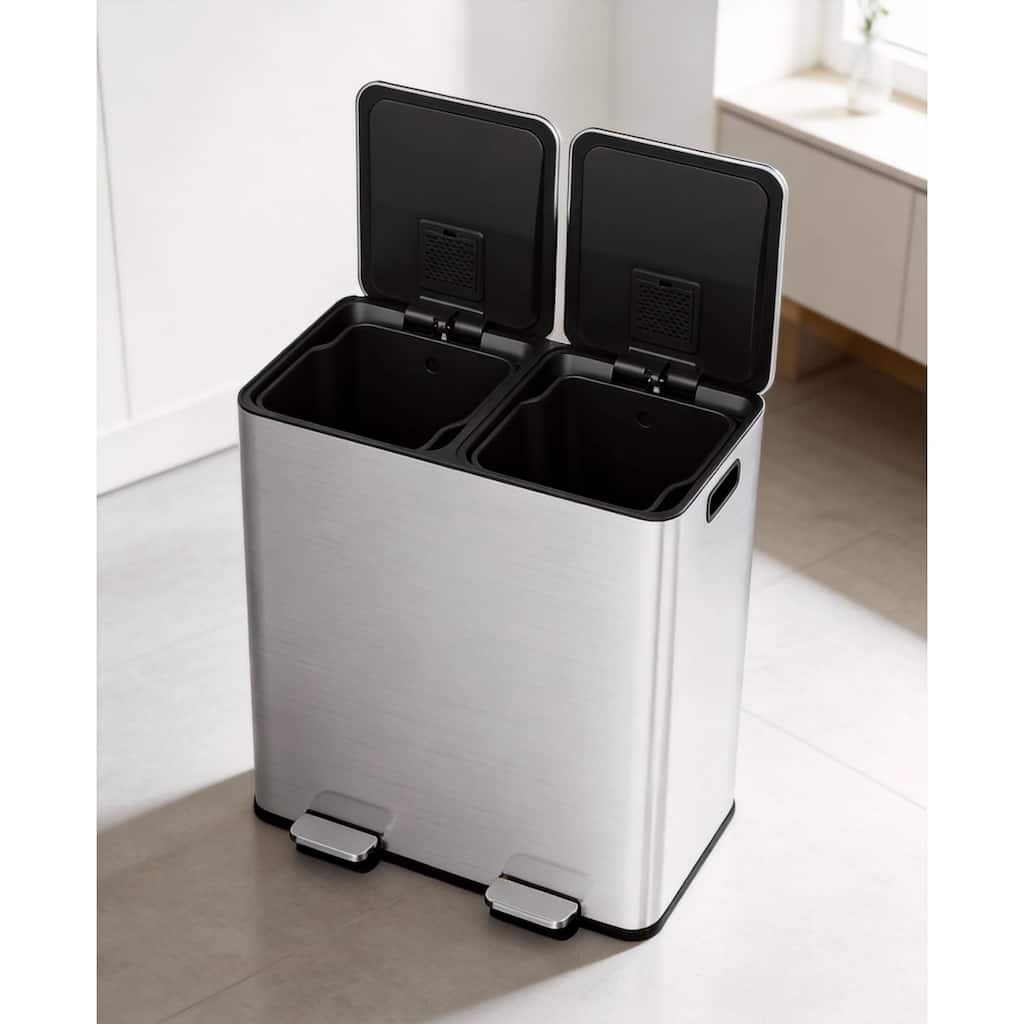 16 Gal (2 x 30 l) Dual Trash Can, with Odor Control Box