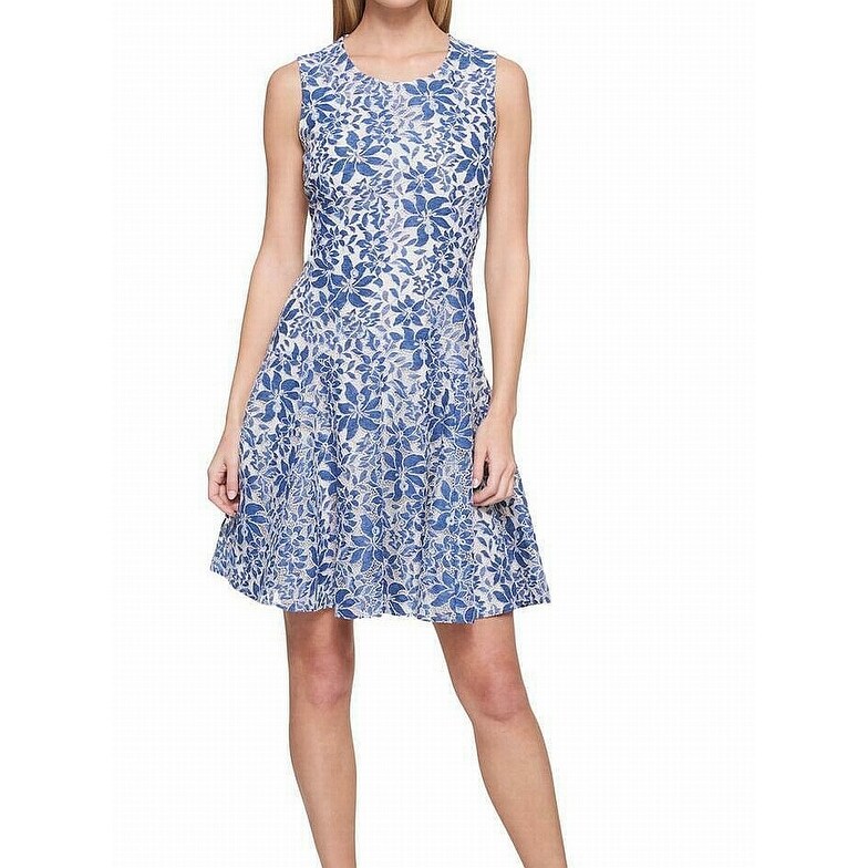 tommy hilfiger dress blue and white