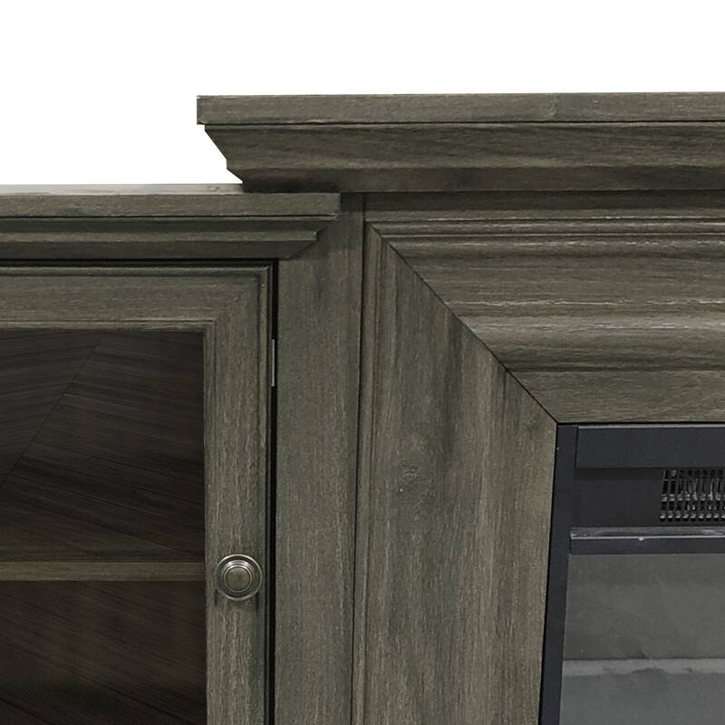 Farmhouse TV Stand with Fireplace - 70" Width -Fits up to 70" TV - 71"W x 30"H x 15.5"D