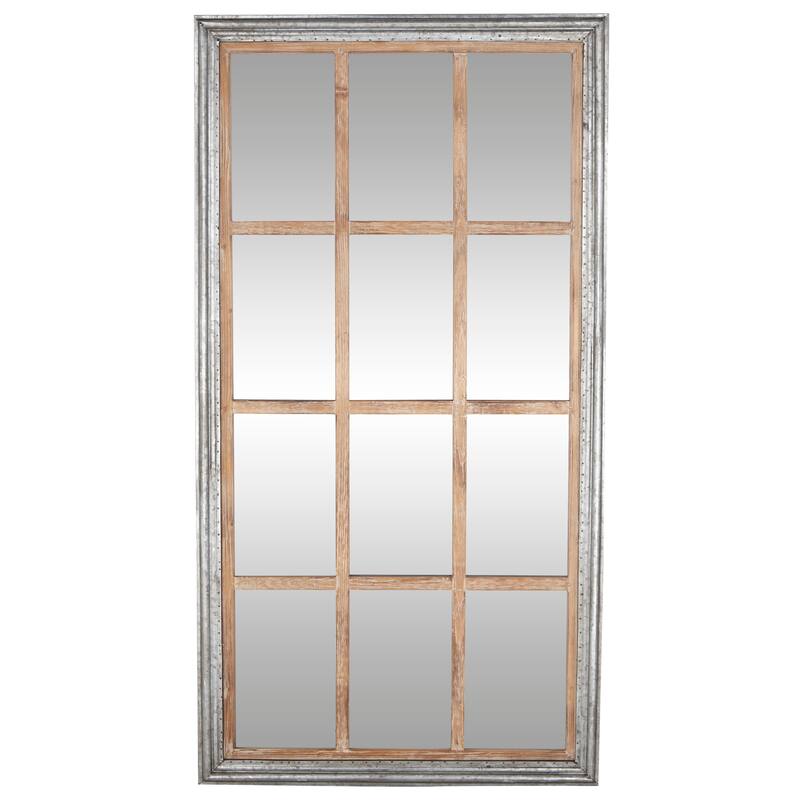 Brown Glass Farmhouse Wall Mirror 67 x 35 x 2 - 35 x 2 x 67