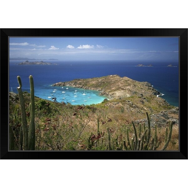 "Anse de Colombier, St. Barth" Black Framed Print