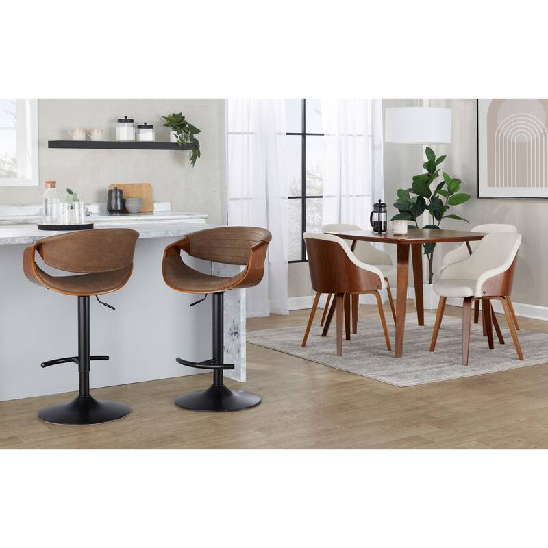 Carson Carrington Kanteborg Adjustable Bar Stool with Rounded T Footrest (Set of 2)