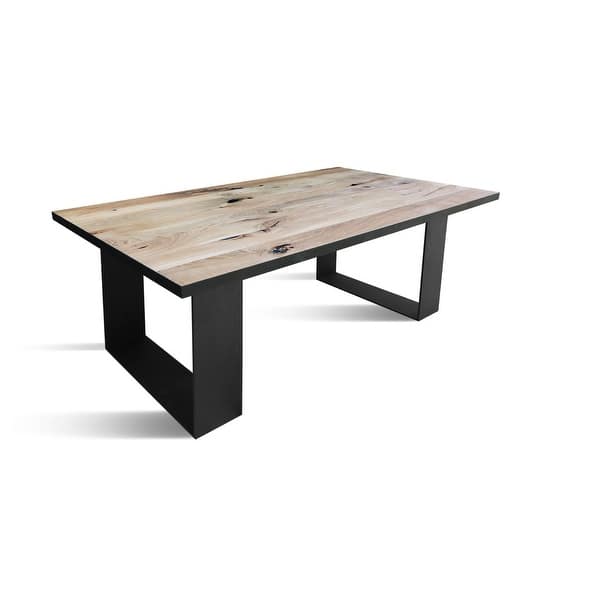 TEX Solid Wood Dining Table Oak/Industrial Black - Overstock - 32539400