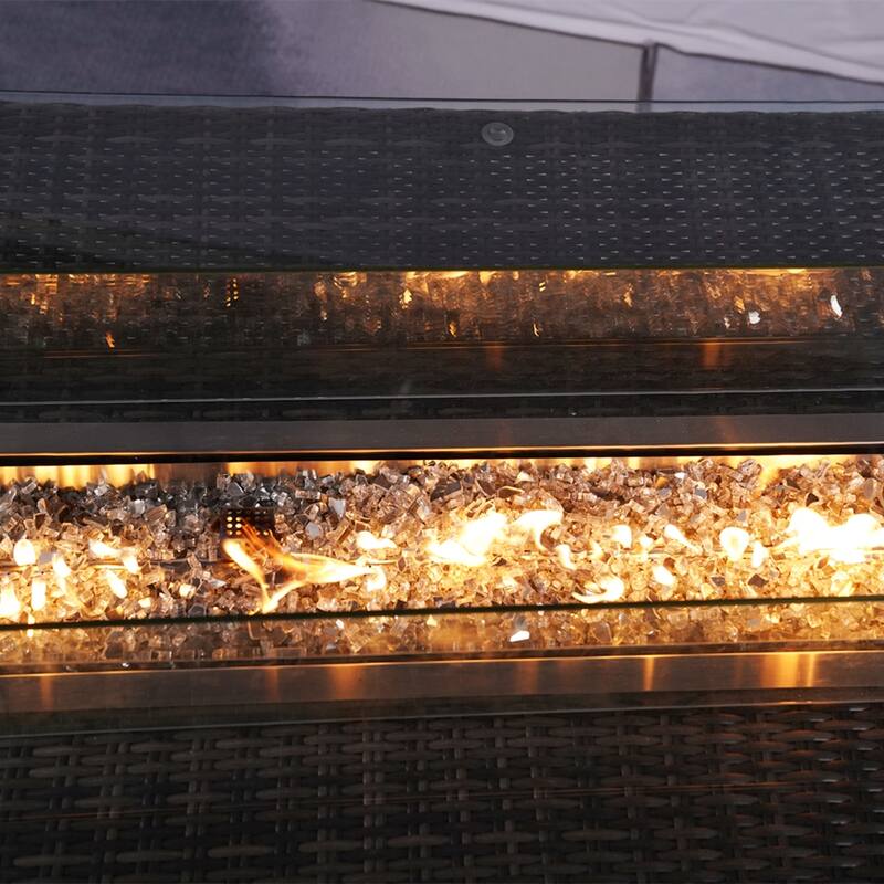 Outdoor Wicker Gas Fire Pit Table by Moda Furnishings