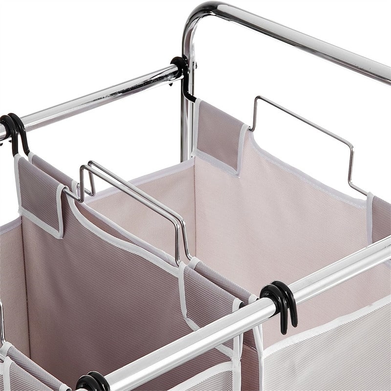 3 Piece Rectangular Laundry Bag Hamper Sorter Basket Gray - 15"L x 9"W x 22"H