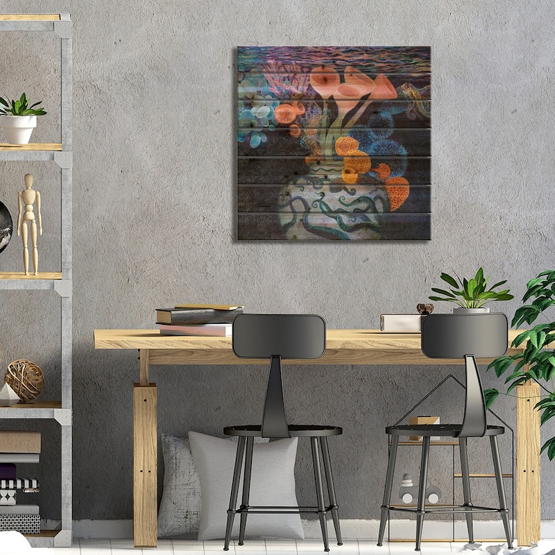 Neptunian Print On Wood by Iris Scott - Multi-Color