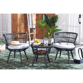 Safavieh Outdoor Living Kyomi 3-Piece Lounge Set - 26"W x 24"D x 26"H