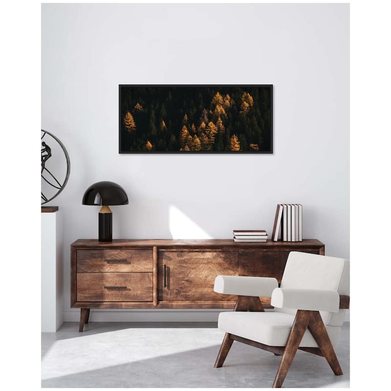 Kate and Laurel Sylvie Autumnal Mountain Pines During Sunset Framed Canvas by Michael Schauer