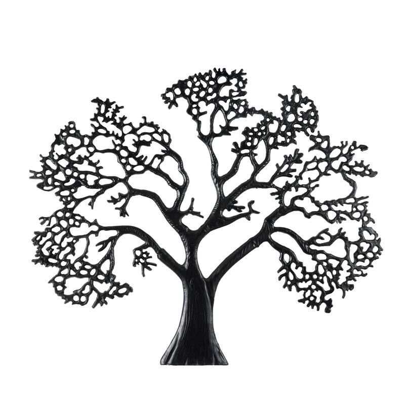 Black Aluminum Metal Large Textured Tree Home Wall Decor