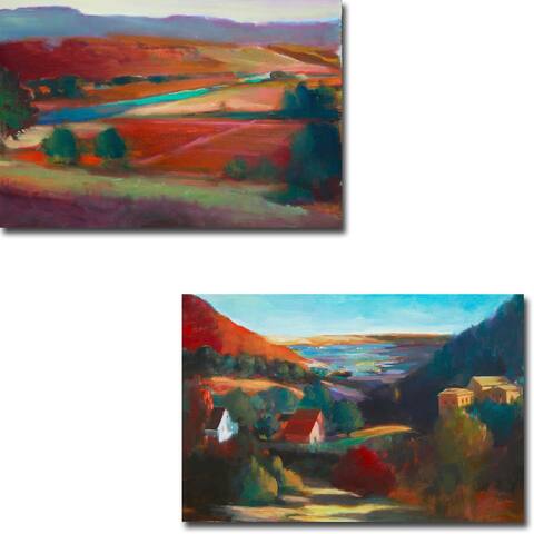 Valley View I & II by Eddie Barbini 2-pc Gallery Wrapped Canvas Giclee Set (16 in x 24 in Each Canvas in Set)