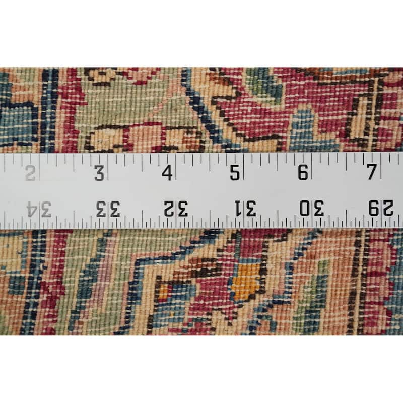 Hand Knotted Oriental 100% Wool Carpet Traditional Floral Beige & Ivories Kerman Area Rug - 17' 9'' X 10' 8''