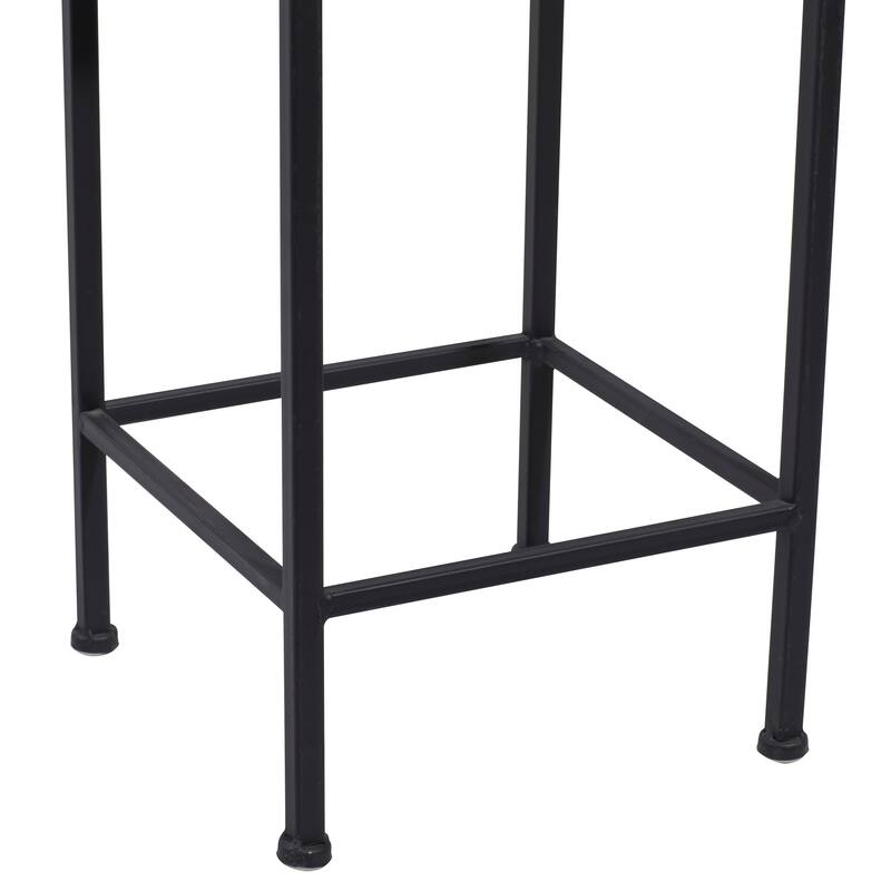 Black Metal 3 Tier Scroll Indoor Outdoor Plantstand with Colorful Jewels (Set of 3)
