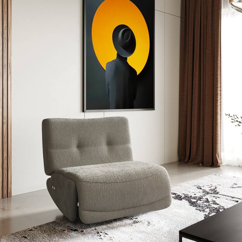 Divani Casa Basil Modern Grey Fabric Large Electric Recliner Chair