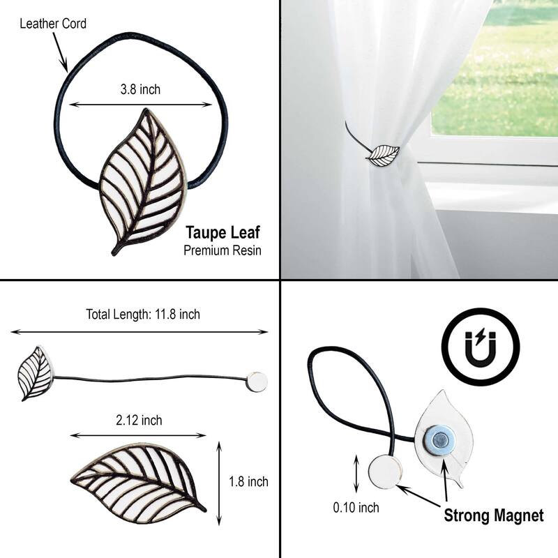 Magnetic Curtain Tieback - Stylish Leaf Design in Resin