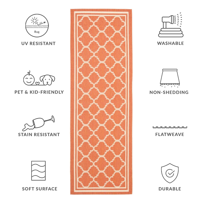 SAFAVIEH Courtyard Kristelle Indoor/ Outdoor Waterproof Patio Backyard Rug