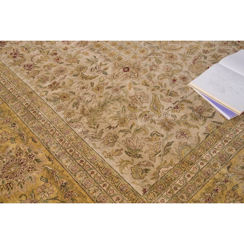 EXQUISITE RUGS ONE-OF-A-KIND Rare And Intricate Agra Hand Knotted Beige Rug - 15'1"x20'7"