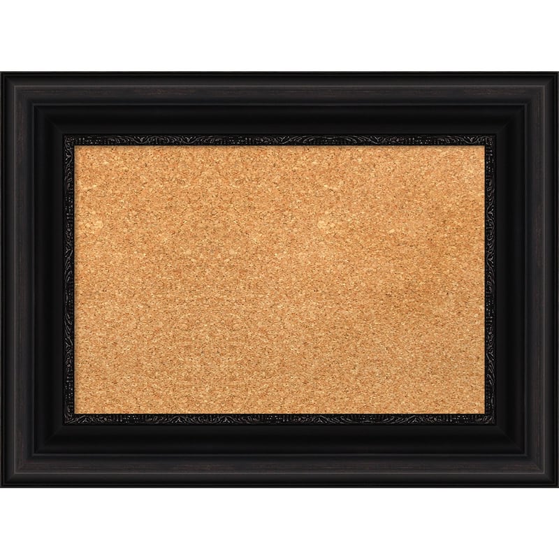 Parlor Framed Cork Bulletin Memo Board - 24-Inch x 18-Inch - Parlor Black