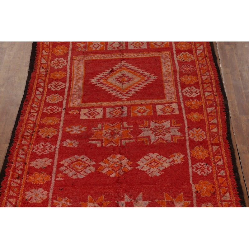 Tribal Moroccan Oriental Runner Rug Handmade Wool Carpet - 5'11"x 17'8"