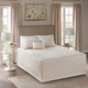 preview thumbnail 10 of 14, Madison Park Levine Cotton 4-Piece Bedspread Quilt Set with Shams and Throw Pillows Ivory - King