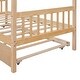 preview thumbnail 7 of 11, Twin Size Wooden House Bed Platform Bed with Twin Size Trundle and Solid Construction