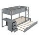 preview thumbnail 19 of 34, Twin-Over-Twin Bunk Bed with Twin size Trundle, Storage and Desk