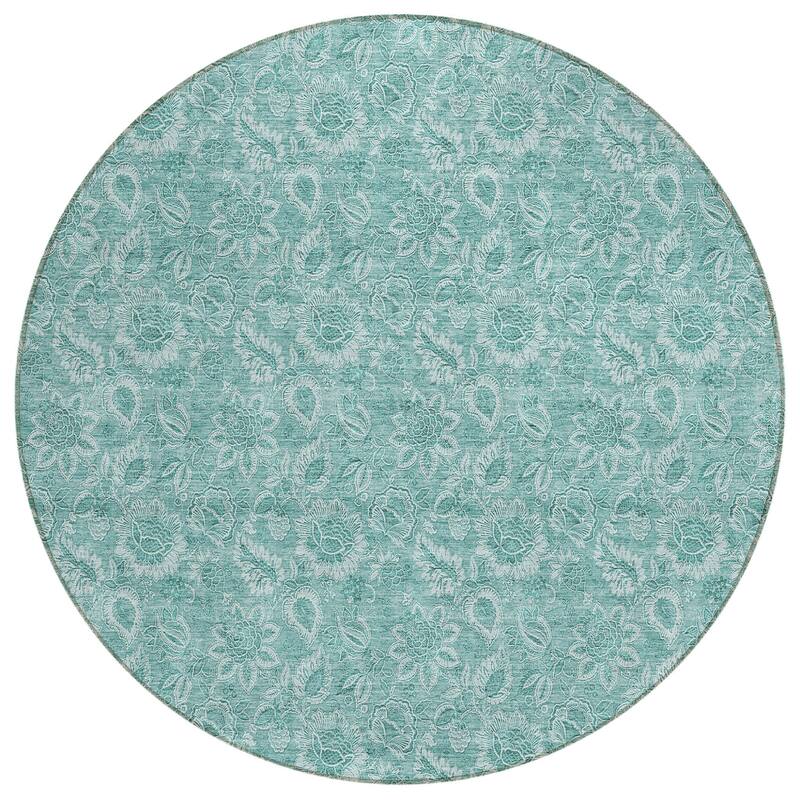 HomeRoots Floral Transitional Rectangle Outdoor Rug