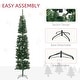preview thumbnail 8 of 7, HOMCOM 9.5 Foot Unlit Pencil Artificial Christmas Tree, Slim Xmas Tree with Realistic Branches, Pine Cones, Metal Base - 9.35 ft
