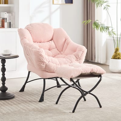 Modern Lounge Accent Chair with Armrests and a Side Pocket, Leisure Upholstered Sofa Chair Reading Chair with Footrest