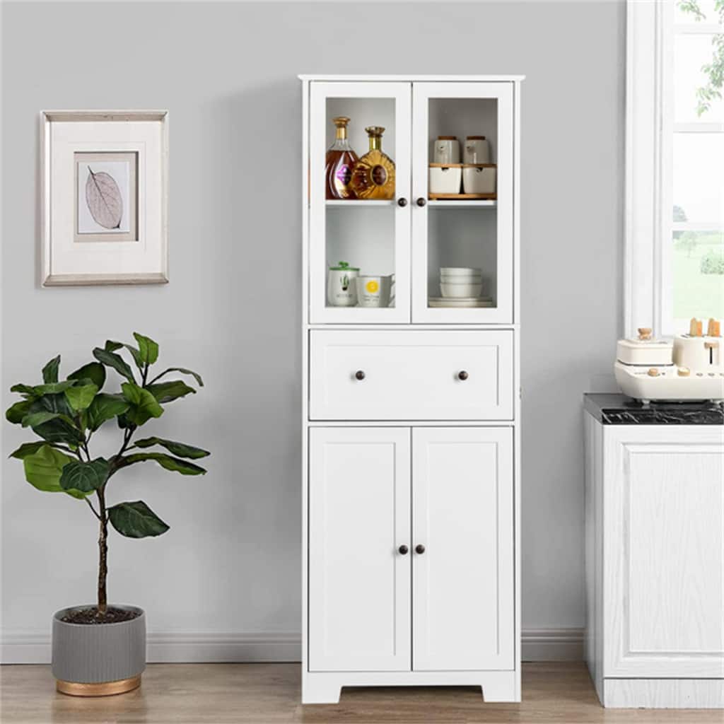 4 Doors and 1 Drawer Storage Cabinet