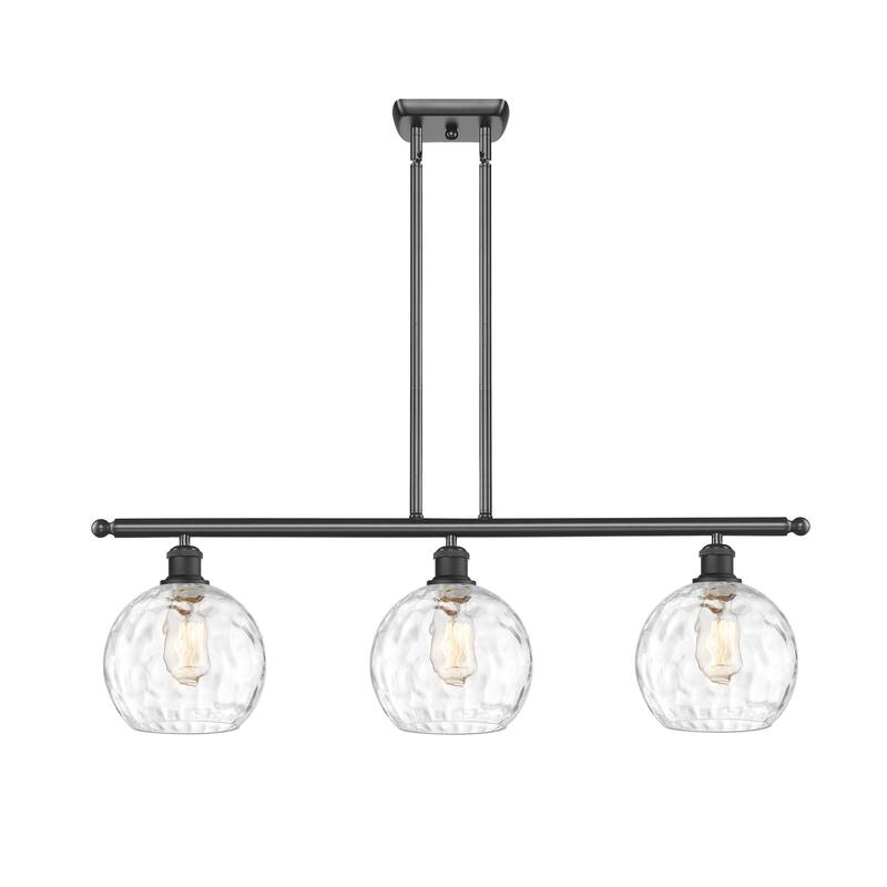 Innovations Lighting 516-3I-11-36 Athens Linear Athens 3 Light 36" - Matte Black / Clear Water Glass