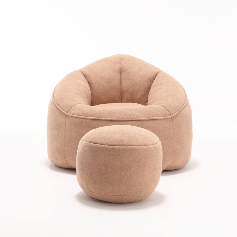Microfiber High-Density Foam Bean Bag Lounge Chairs with Removable Footrest