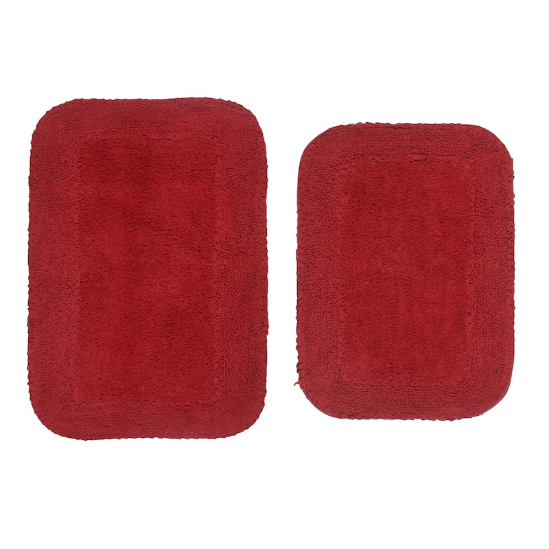 Radiant Collection Absorbent Cotton 2 Piece Set Machine Washable Bath Rug