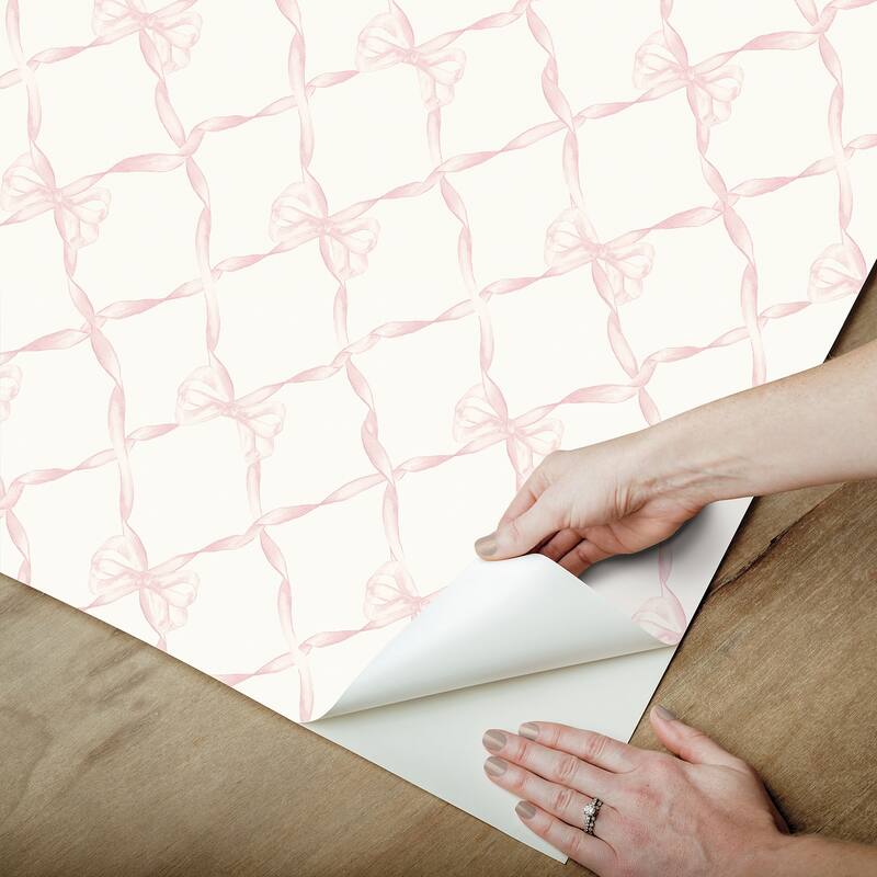 LoveShackFancy Baby Bow Pink Jam Peel and Stick Wallpaper