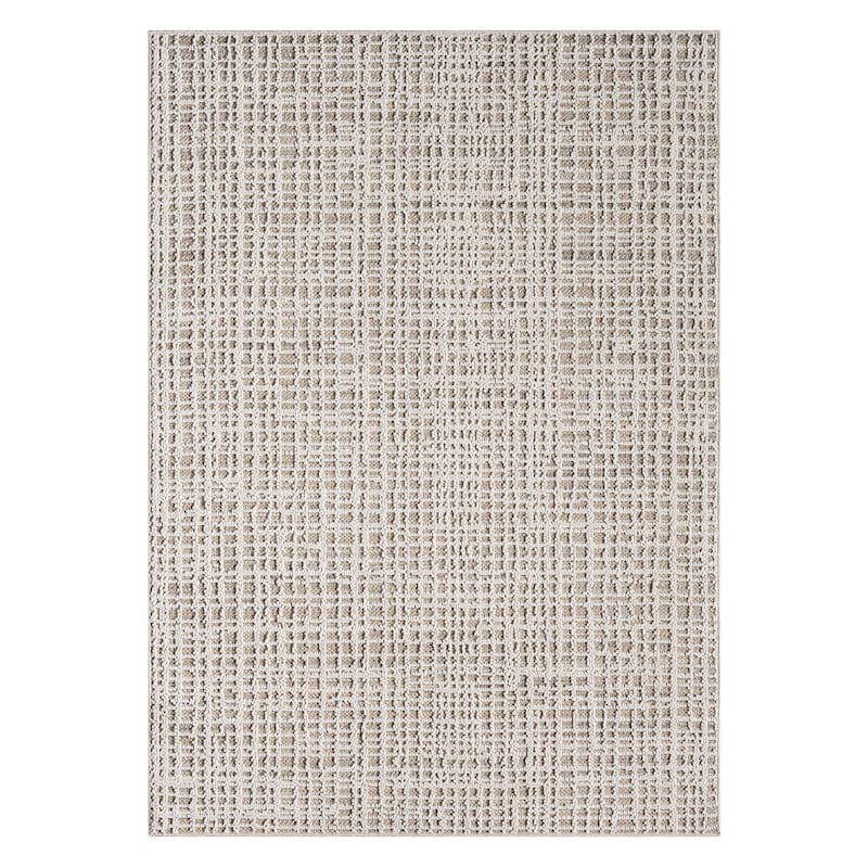 Terra by Obeetee Resort Grid Rug - Natural/Criss Cross - 7'10" x 9'10"