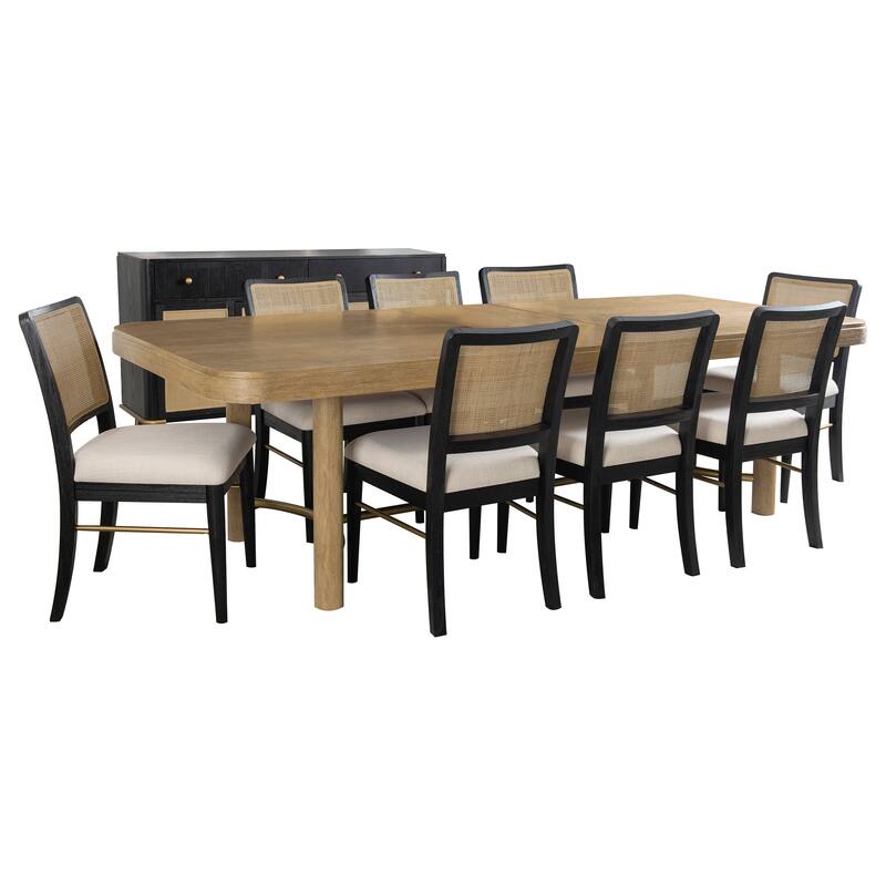 Arini Extension Leaf Dining Table Set Black