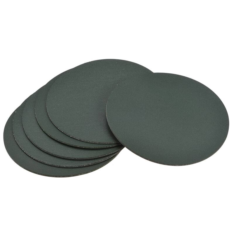 102mmRound Coasters PU Cup Mat Pad for Tableware Dark Green 6pcs - Dark Green