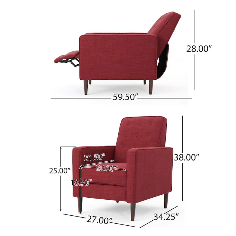 Mervynn Mid-century Tufted Recliners (Set of 2) by Christopher Knight Home