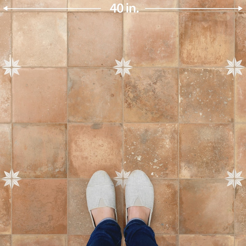 Merola Tile Kings Nonna with White Star 17-7/8" x 17-7/8" Porcelain Floor and Wall Tile