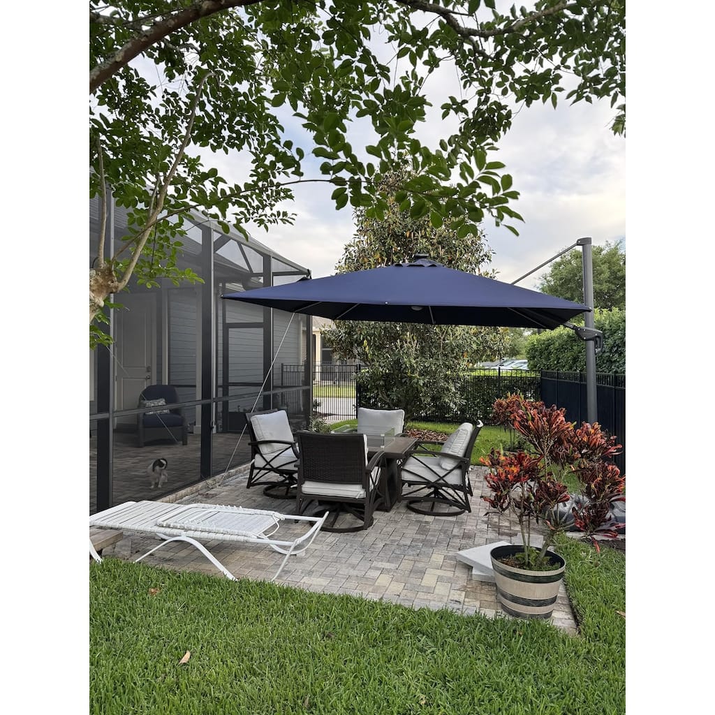 PURPLE LEAF 9 ft 360 Degree Rotation Patio Umbrella With Base