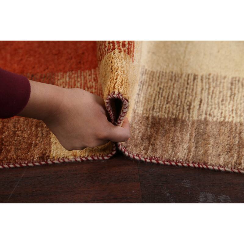 Modern Gabbeh Kashkoli Oriental Area Rug Wool Hand-knotted Carpet - 3'0" x 4'7"