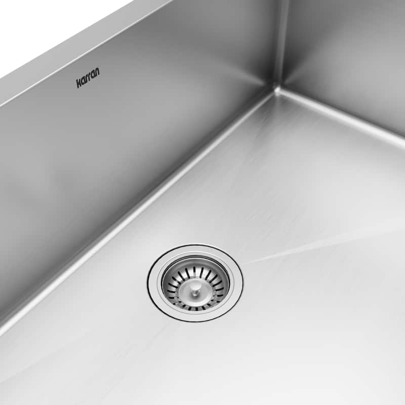 Karran Farmhouse/Apron Stainless Steel 33 in. Single Bowl Sink Kit