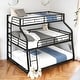 preview thumbnail 1 of 24, Triple Bunk Bed with Two Ladder and Full-Length Guardrails Black