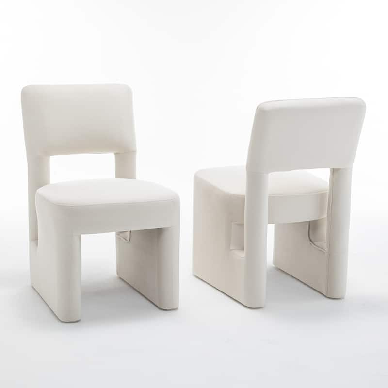 SEYNAR Modern Velvet Upholstered Armless Dining Chair Set of 6