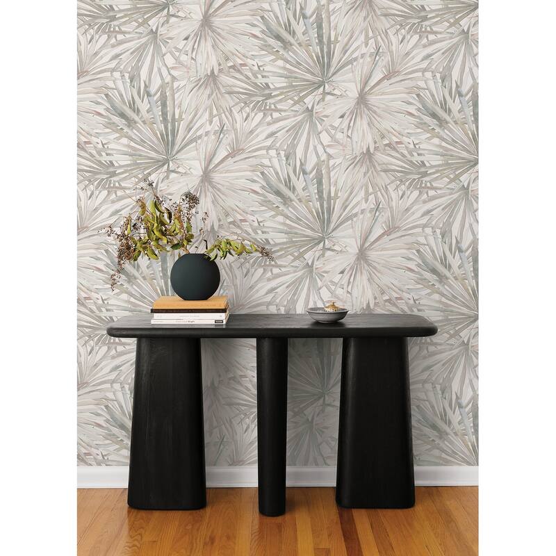 A-Street Prints Corifa Cream Palm Leaf Wallpaper