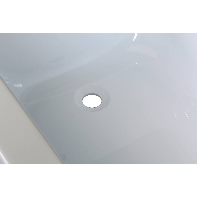 Indigo Home Alcove Soaking Bathtub 30x60 inch Left Drain in Glossy White